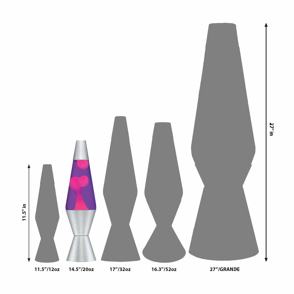 14.5" LAVA� Lamp - Pink/Purple/Silver Size Comparison