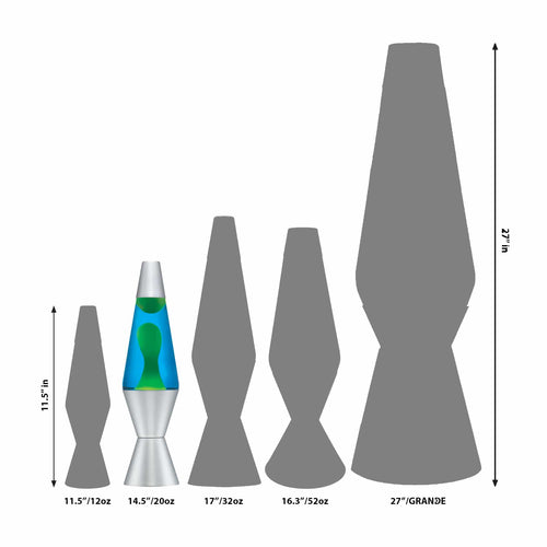 14.5" LAVA� Lamp - Yellow/Blue/Silver Size Comparison