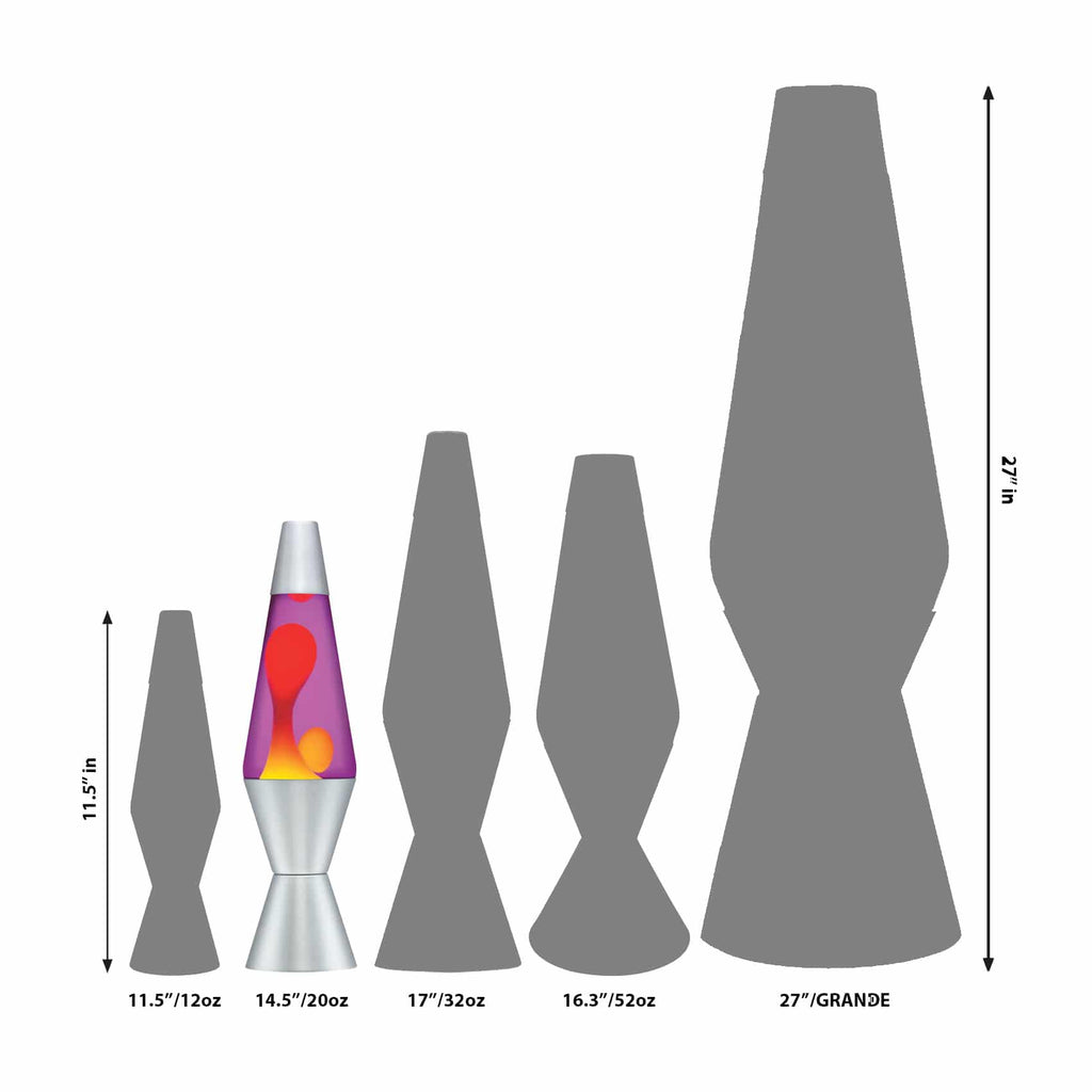 14.5" LAVA� Lamp - Yellow/Purple/Silver Size Comparison