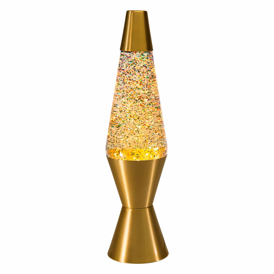 14.5" LAVA LAMP RAINBOW GLITTER - CLEAR/GOLD Core 6-0021
