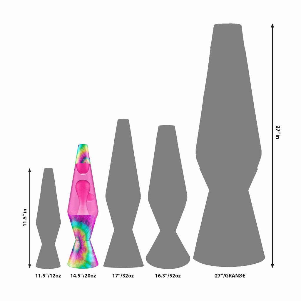 14.5" LAVA� Lamp - Tie Dye Pink Spiral Size Comparison