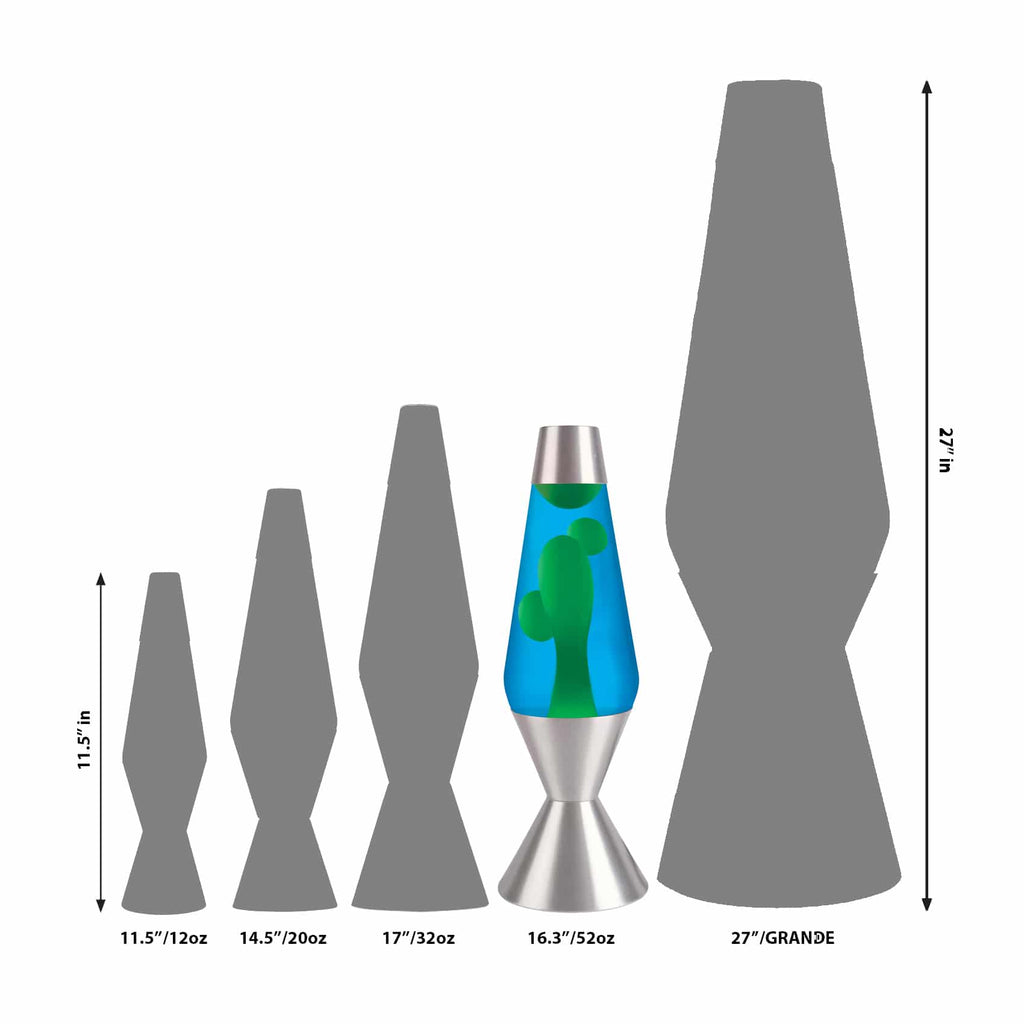 16.3" LAVA� Lamp - Yellow/Blue/Silver Size Comparison
