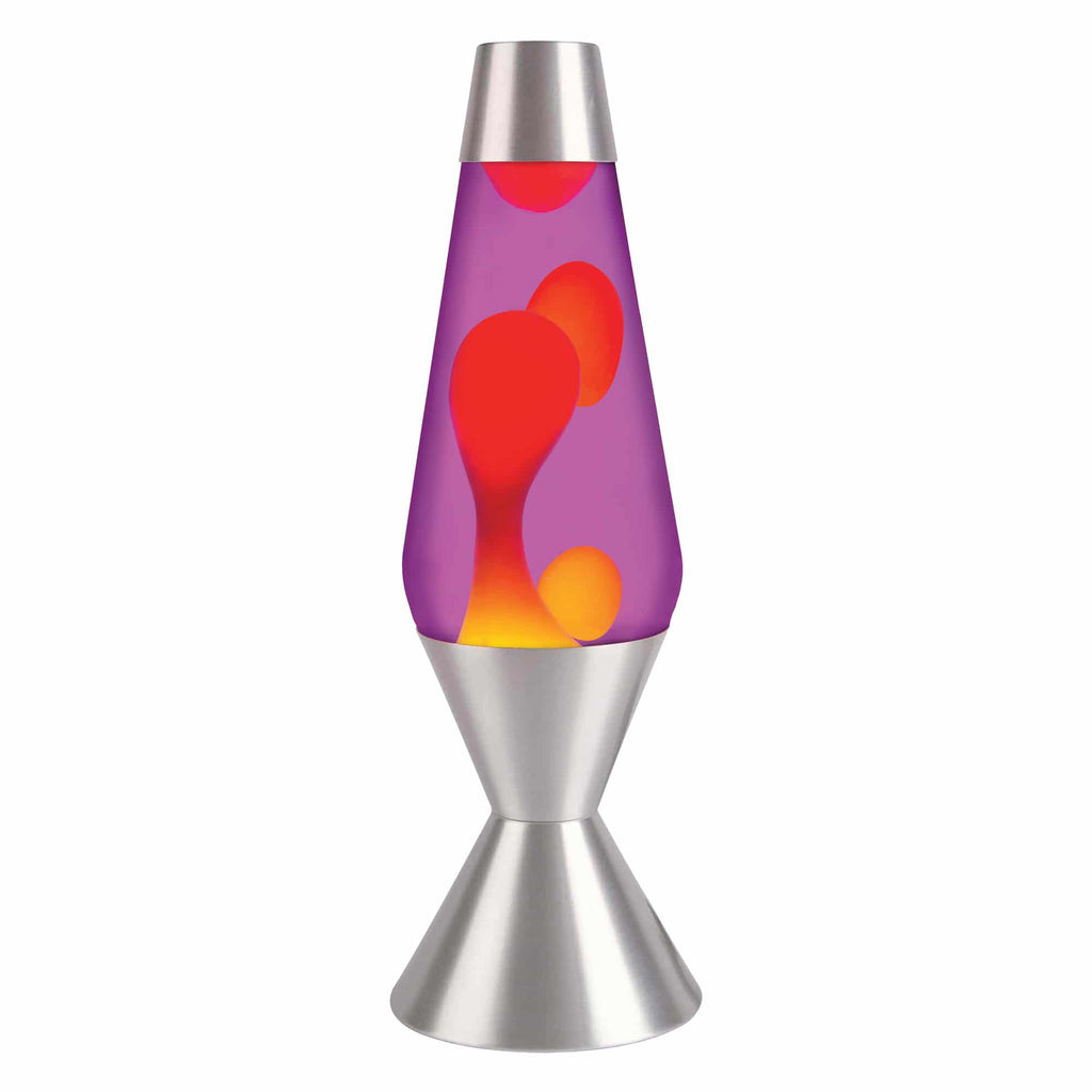 16.3" LAVA� Lamp - yellow wax, purple liquid, silver base and cap